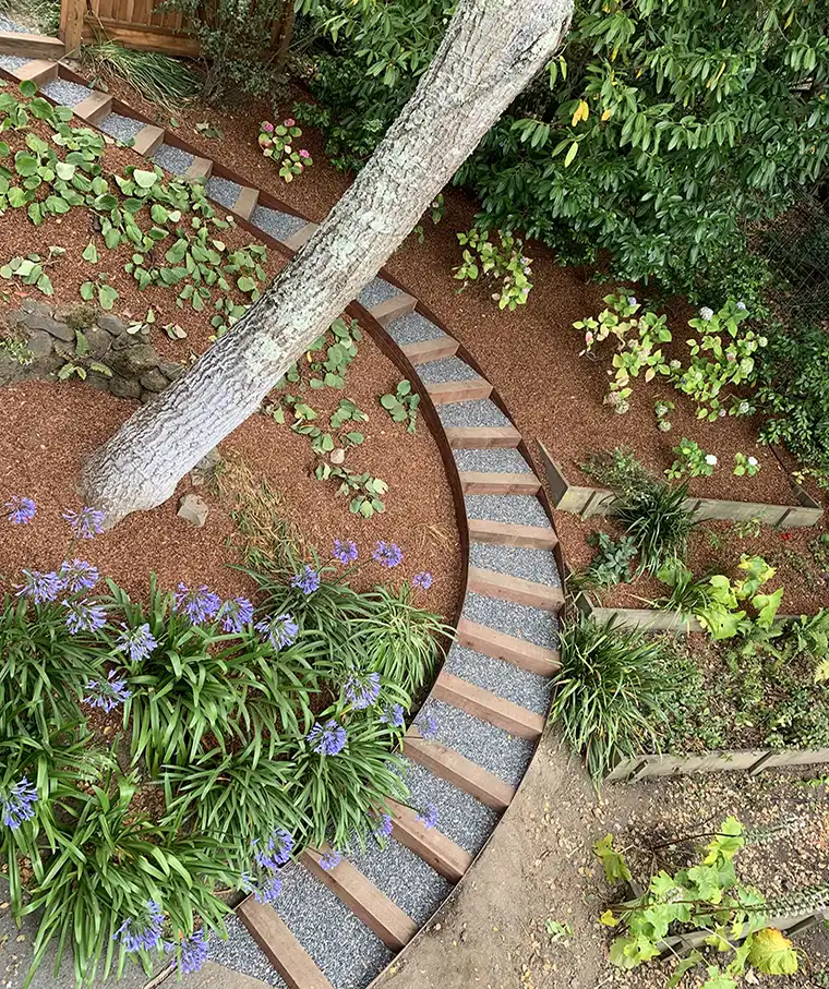 Stairway in garden