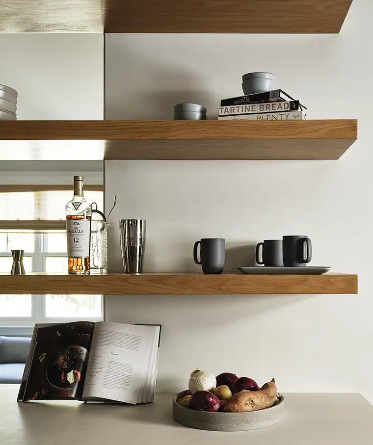 Custom kitchen shelves