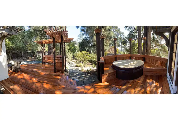 Deck with hot tub